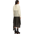 Loewe Off-White and Black Alpaca and Wool Long Woven Fringe Sweater