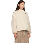 Moncler Off-White Chardonneret Faux-Fur Jacket