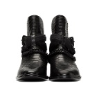 Amiri Black Buckle Chain Boots