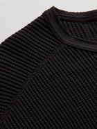 Rag & Bone - Devon Waffle-Knit Cotton Henley T-Shirt - Black