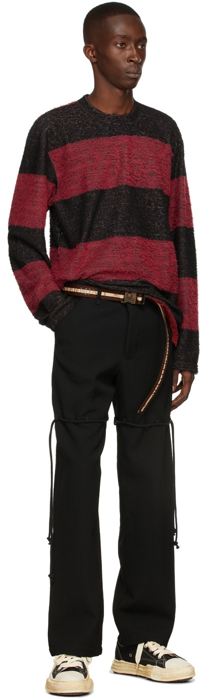 Black & Red Striped Sweater by MASTERMIND WORLD on Sale