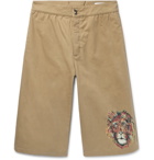 Loewe - Printed Cotton-Twill Shorts - Sand