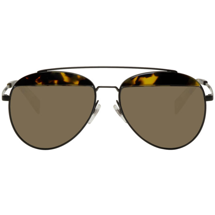 Oliver Peoples pour Alain Mikli Black Paon Aviator Sunglasses