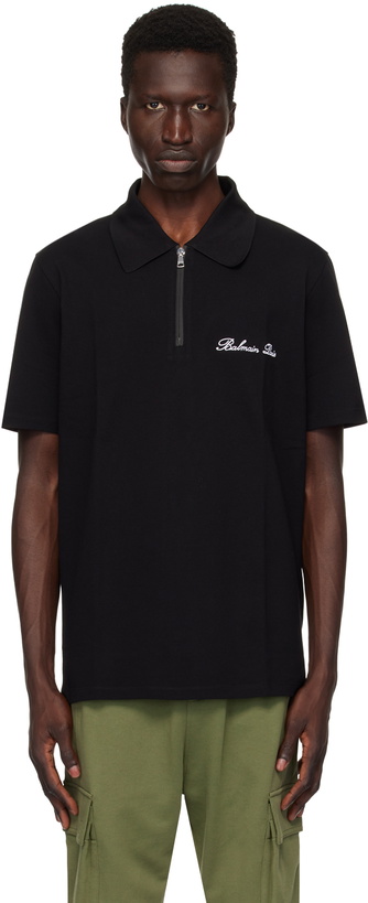 Photo: Balmain Black 'Balmain Paris' Polo