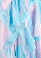 Loveshackfancy Rialto Floral Satin-devoré Maxi Dress Blue