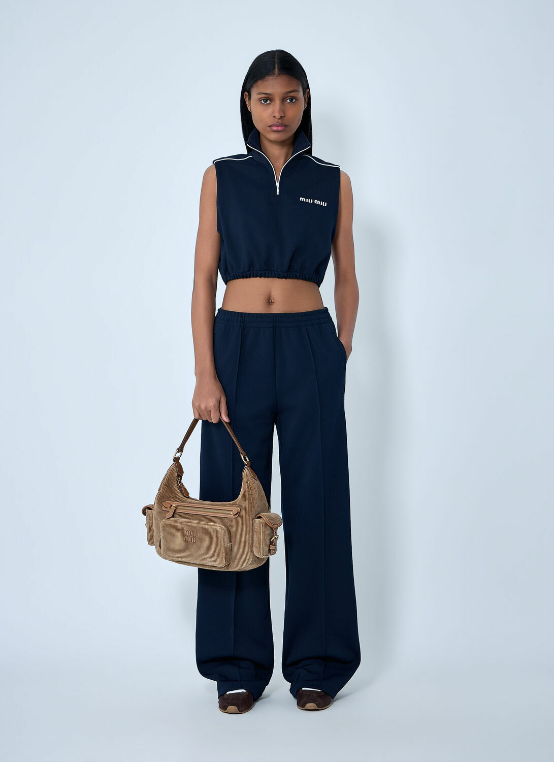 Miu Miu Sleeveless High-Neck Crop Top