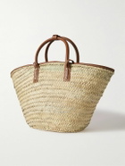 Jacquemus - Leather-Trimmed Raffia Tote Bag