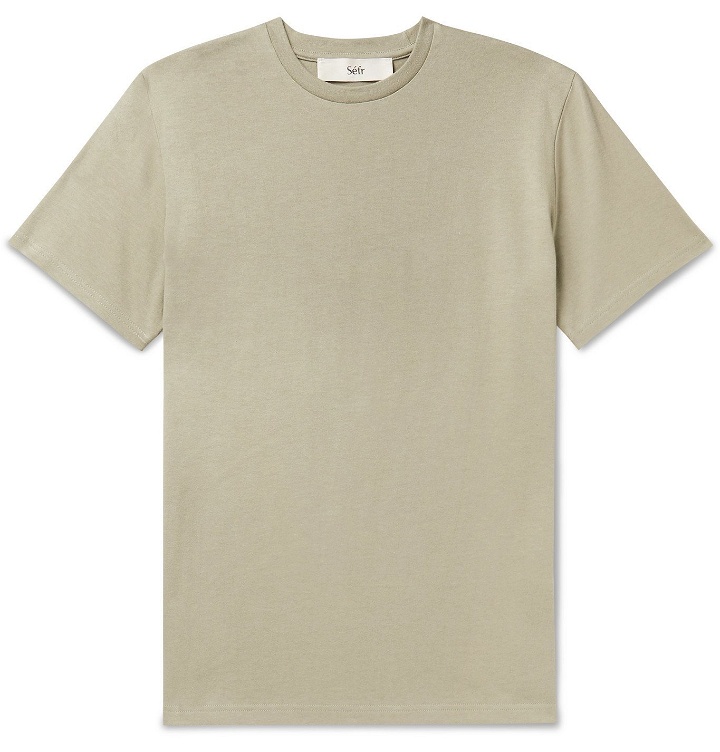 Photo: Séfr - Clin Cotton-Jersey T-Shirt - Green
