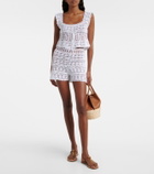 Anna Kosturova Deauville crochet cotton shorts