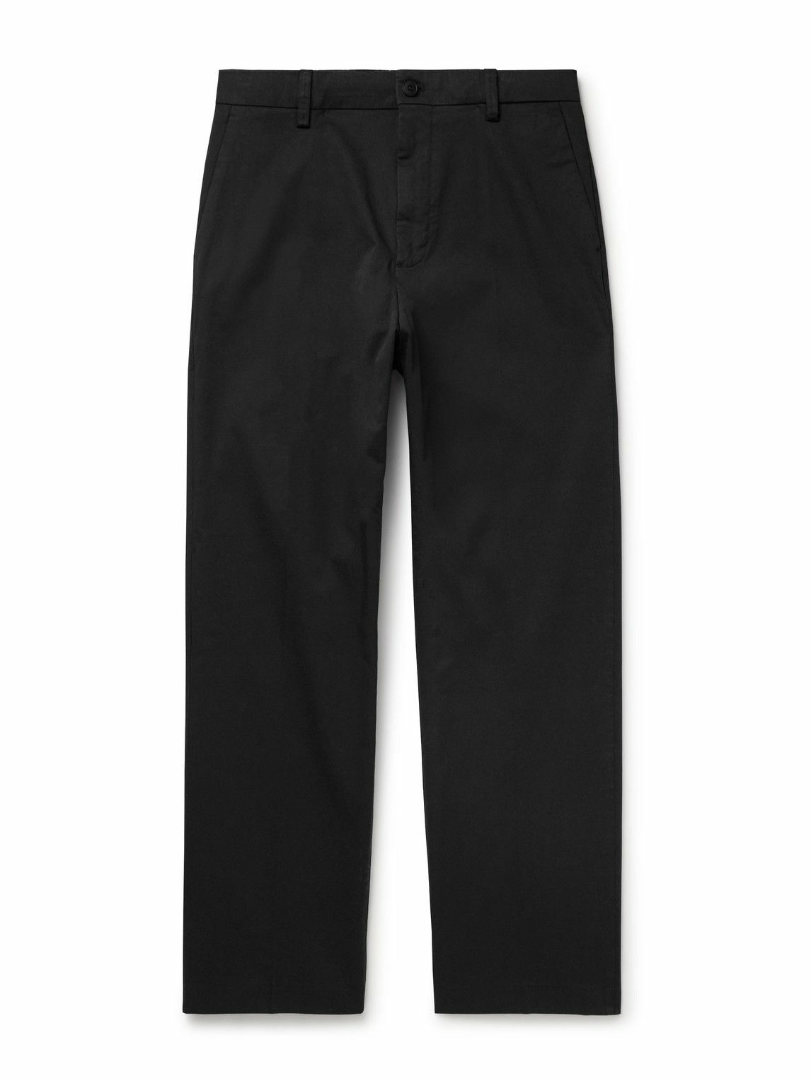NN07 - Paw 1804 Straight-Leg Organic Cotton-Blend Trousers - Black
