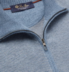 Loro Piana - Roadster Striped Cashmere Half-Zip Sweater - Blue