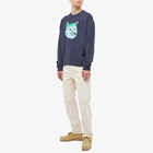 Maison Kitsuné Men's Vibrant Fox Head Relaxed Sweat in Navy