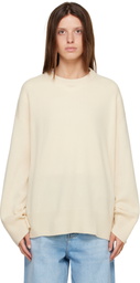 R2W Off-White Rasmo Wool Cash Round Sweater