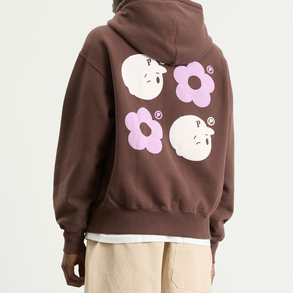 Pawa Speed Sports Men's Multi Monogram Zip Hoodie in Chocolate