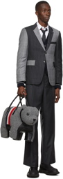 Thom Browne Grey Wool Pinstripe Fun Mix Classic Sport Coat Blazer