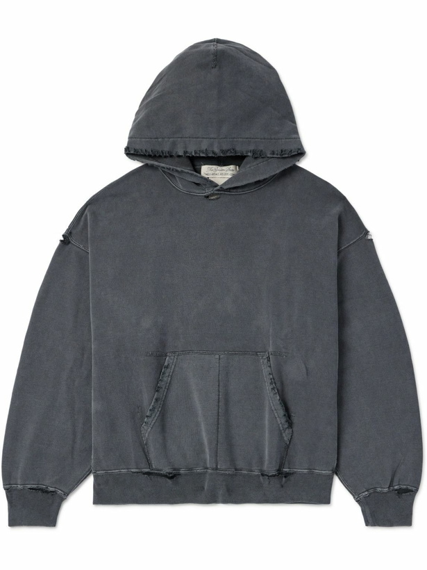 Photo: Remi Relief - Distressed Cotton-Jersey Hoodie - Black