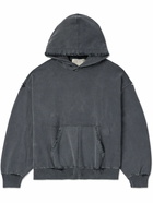 Remi Relief - Distressed Cotton-Jersey Hoodie - Black