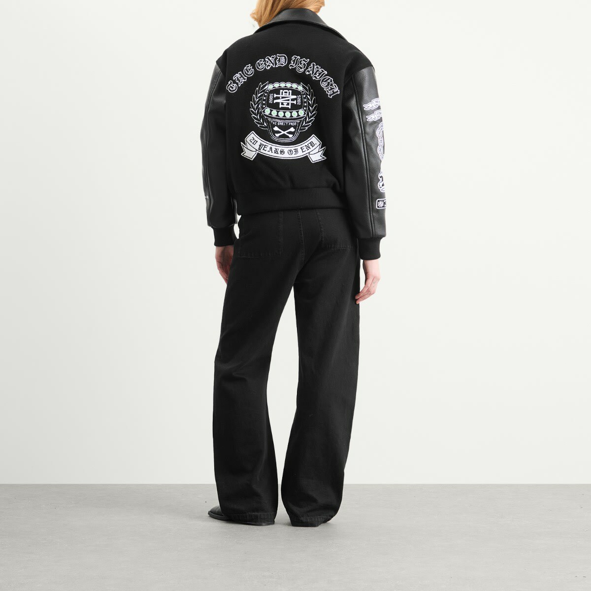 END. X The Great Frog Varsity Jacket in Black/Emerald