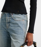Saint Laurent Ribbed-knit silk top