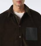 Loewe Leather-trimmed cotton corduroy shirt