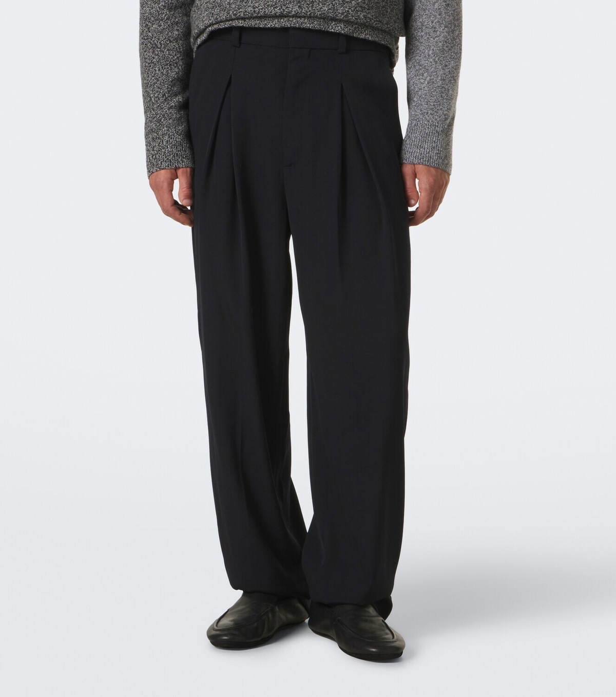 Jacquemus Losange pleated virgin wool wide-leg pants