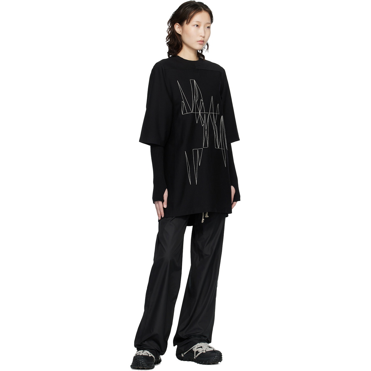 Rick Owens Moncler + Rick Owens Black Drawstring Sweatpants