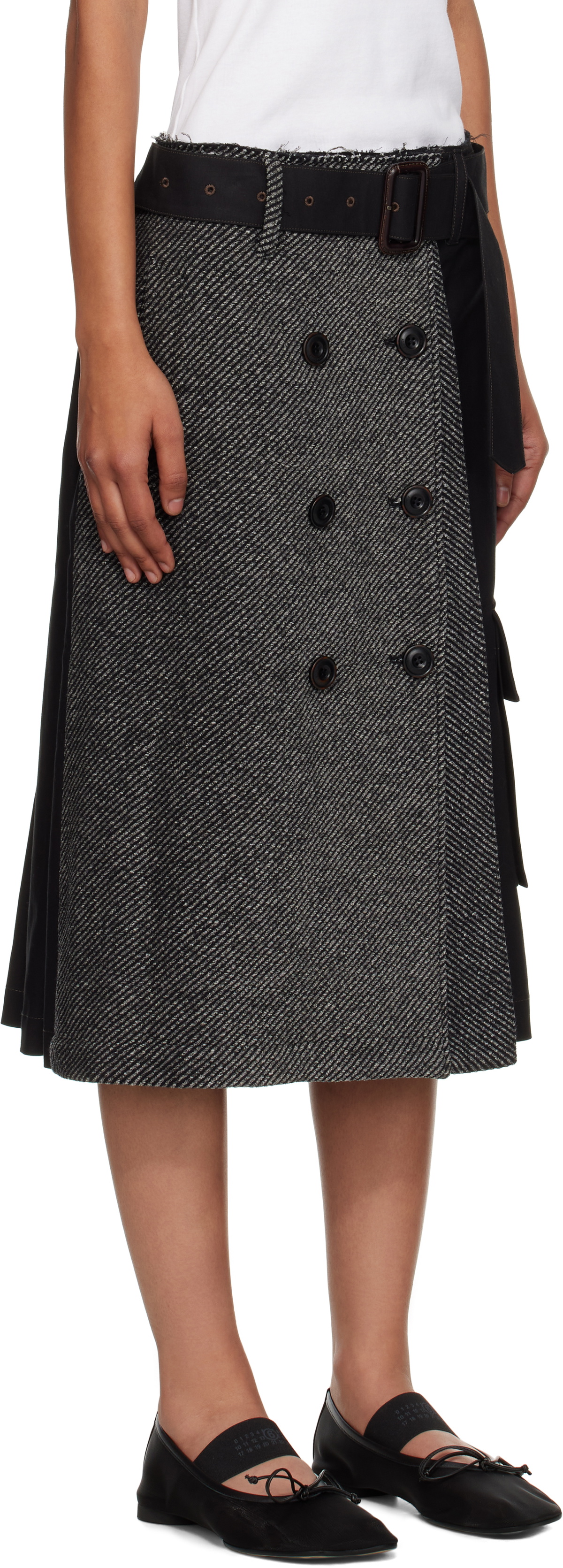 Andersson Bell Black Whitney Trench Pleats Midi Skirt