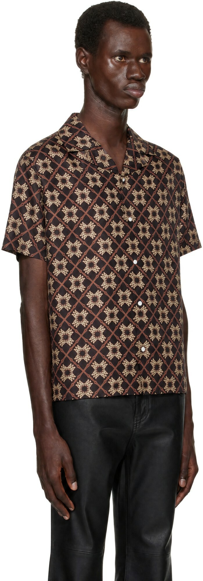 AMIRI Brown MA Quad Camp Shirt
