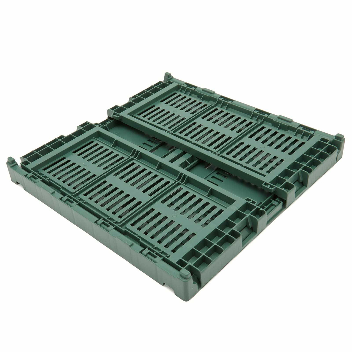 HAY Medium Square Recycled Colour Crate in Dark Green 