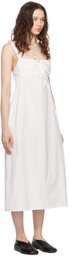 Deiji Studios White 'The Ruched Tie' Midi Dress