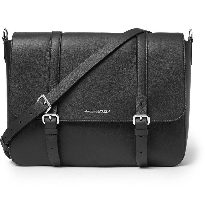 Photo: Alexander McQueen - Full-Grain Leather Messenger Bag - Black