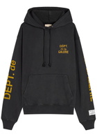 Gallery Dept. Printed Hooded Cotton Sweatshirt Black