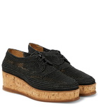 Gabriela Hearst - x Clergerie Louis raffia-trimmed platform Derby shoes