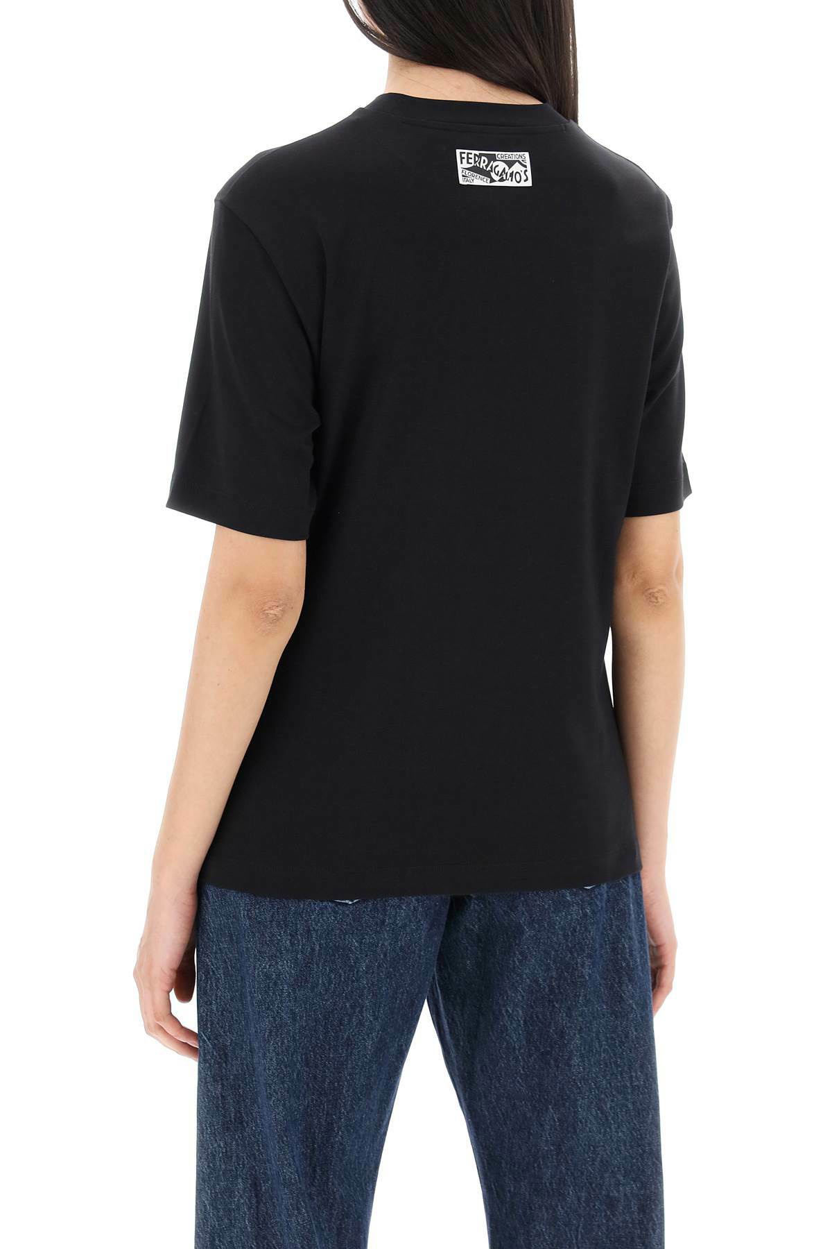 FERRAGAMO cotton and silk blend t-shirt Black Salvatore