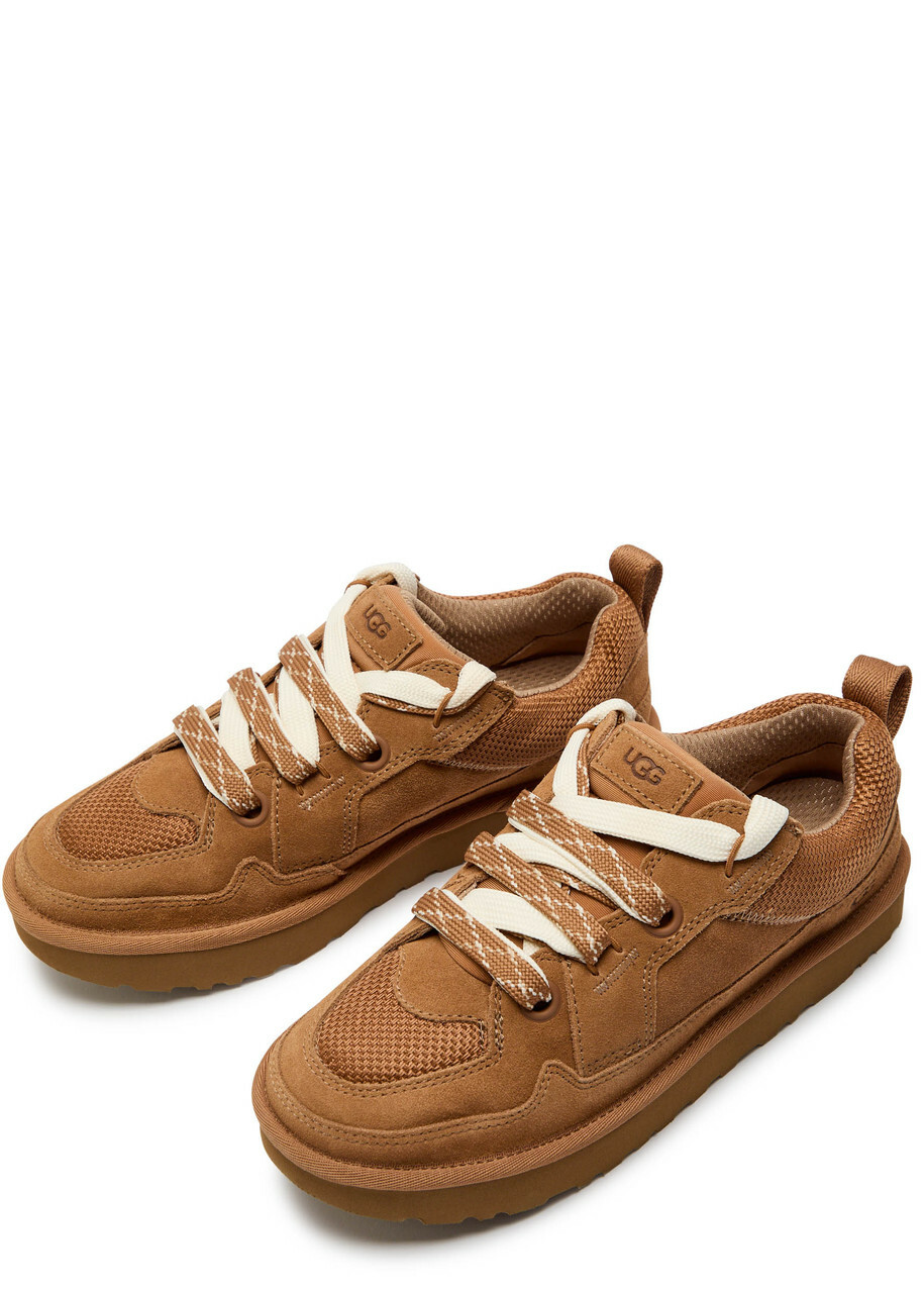 Ugg Lowmel Quilted Suede Sneakers Tan