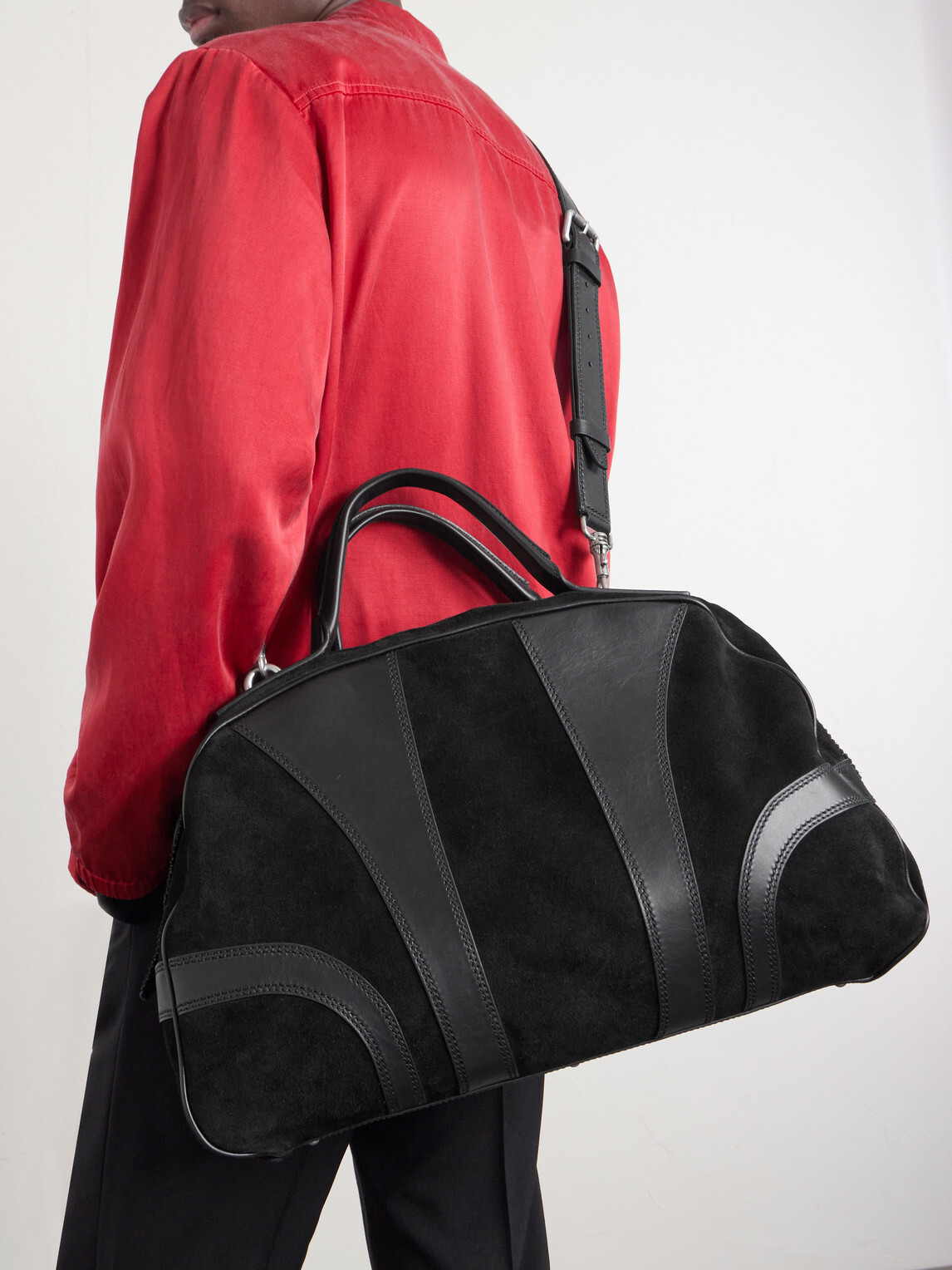 Dries Van Noten - Suede and Leather Duffle Bag