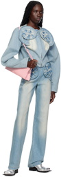 FIDAN NOVRUZOVA Blue Appliqué Denim Jacket