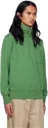 Universal Works Green Half-Zip Sweatshirt