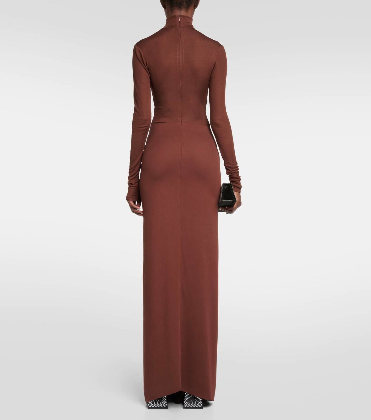 christopher esber fusion long sleeve gathered dress Buy Christopher Esber Brown Fusion Gathered Maxi Dress in Stretch-viscose  For Women Online
