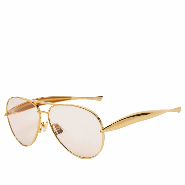 Photo: Bottega Veneta Eyewear Women's Sardine Sunglasses in Gold/Brown 