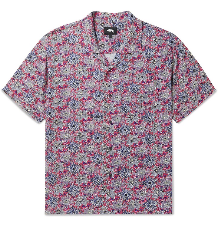 Photo: Stüssy - Camp-Collar Floral-Print Woven Shirt - Red