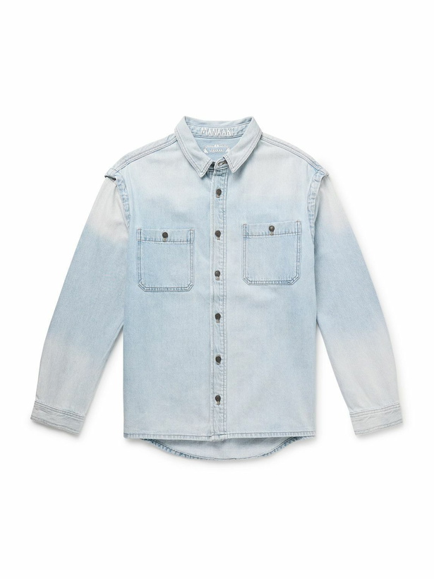 Photo: MANAAKI - Nikora Convertible Denim Shirt - Blue