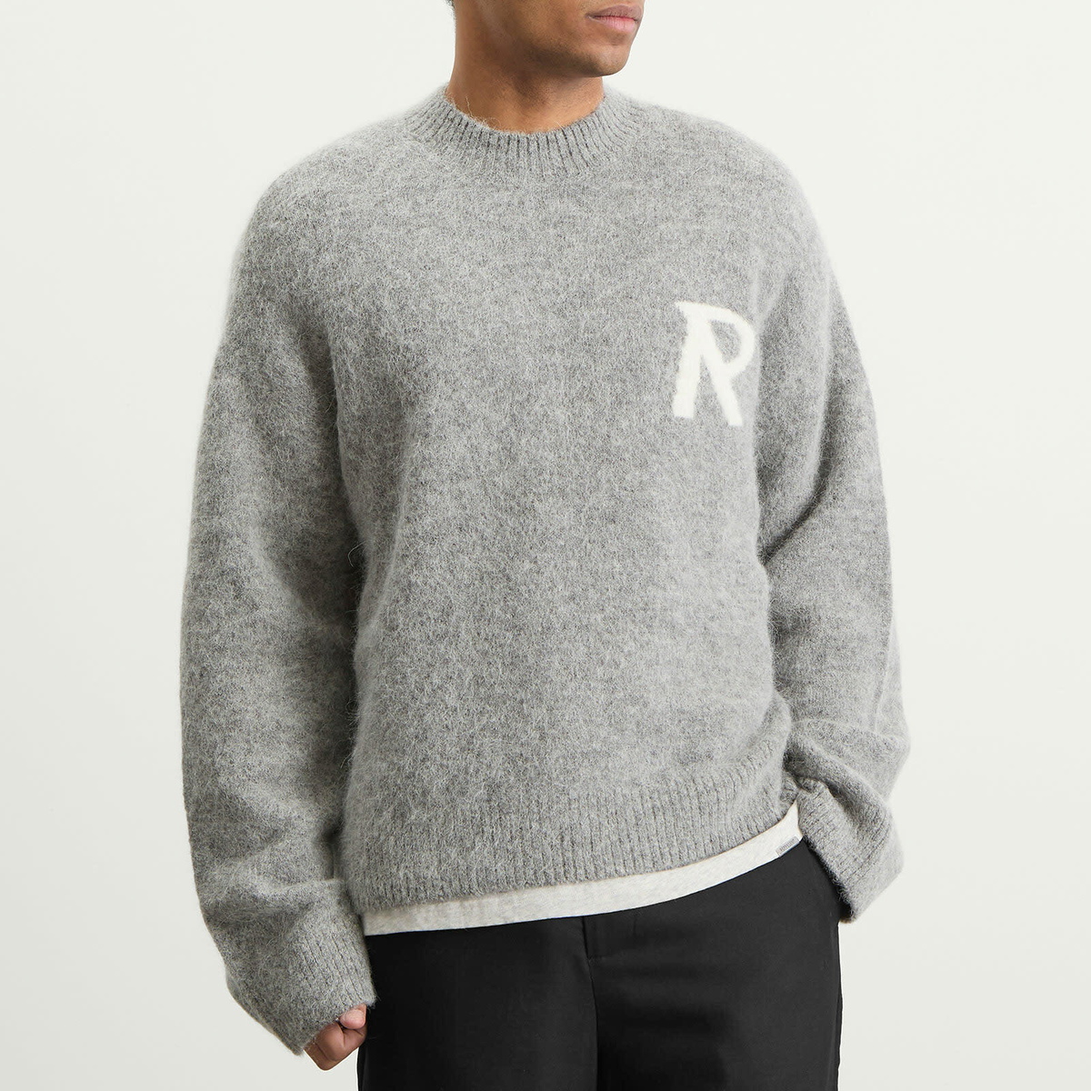 Represent Men's Logo Knit Jumper in Grey