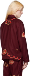 Bode Burgundy Rococo Shirt