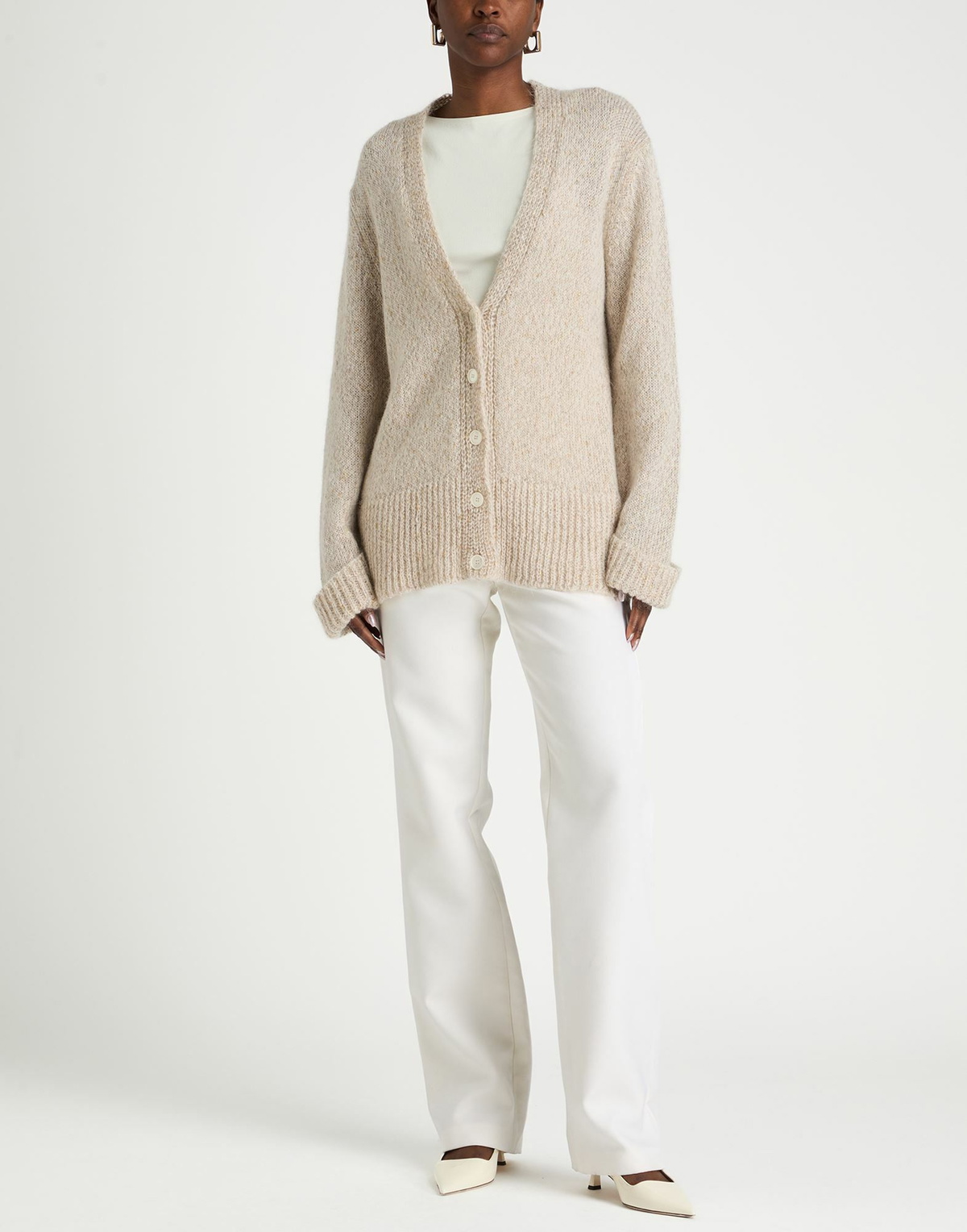 Manila Grace Womens Cardigan in Beige