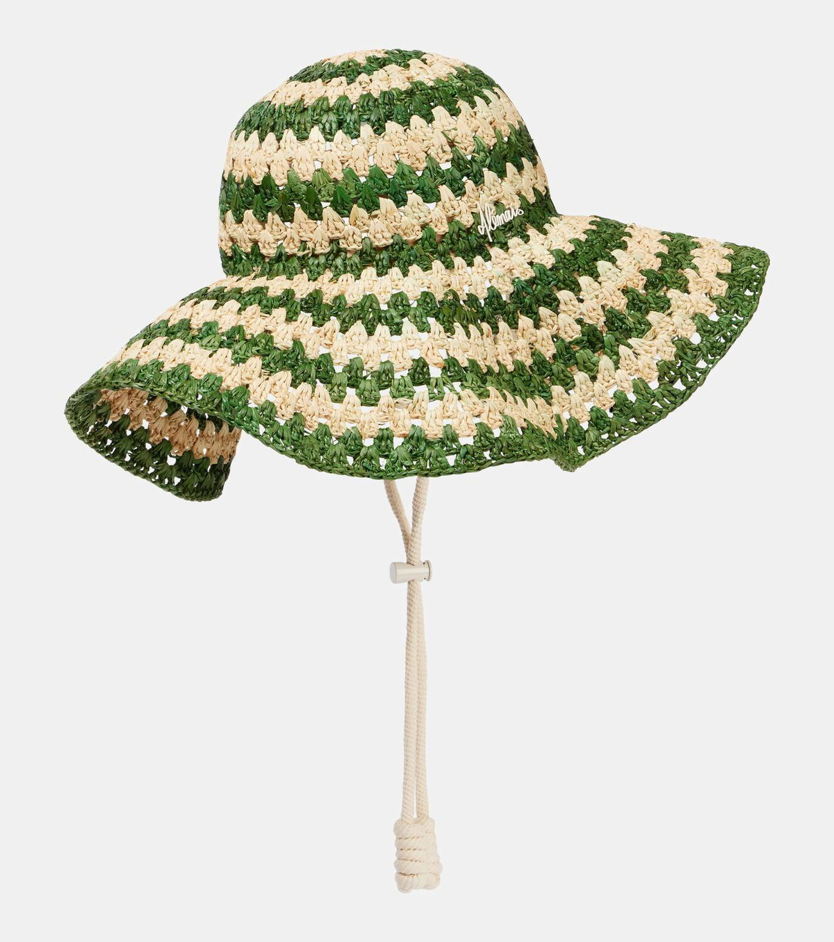 Alémais Poppy striped crochet raffia sun hat
