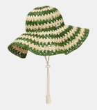 Alémais Poppy striped crochet raffia sun hat