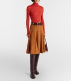Stouls Sabrina suede midi skirt