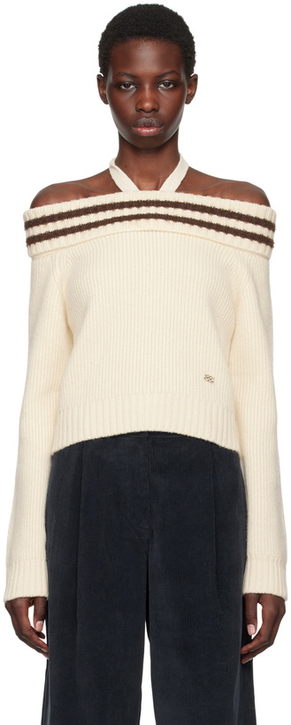 Photo: Kijun Beige Off-The-Shoulder Sweater