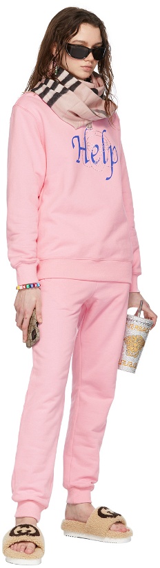 Photo: I'm Sorry by Petra Collins SSENSE Exclusive Pink 'Help' Sweatshirt & Lounge Pant Set